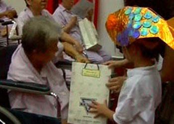Children visit old folks` Home to Promote Inter-racial Relations