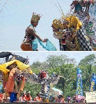 Unik, Festival Barong Prejeng Banyuwangi Digelar di Sawah
